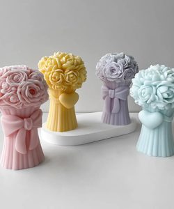 Aşk Buketi Silikon Mum Kalıbı